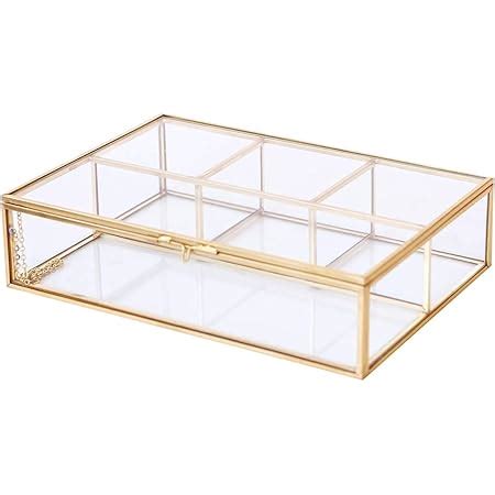 beauty box metal|Golden Vintage Glass Box Clear Glass & Brass Metal Storage .